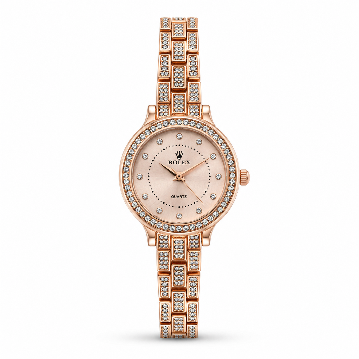 Rose Gold Diamond Stone Ladies Watch