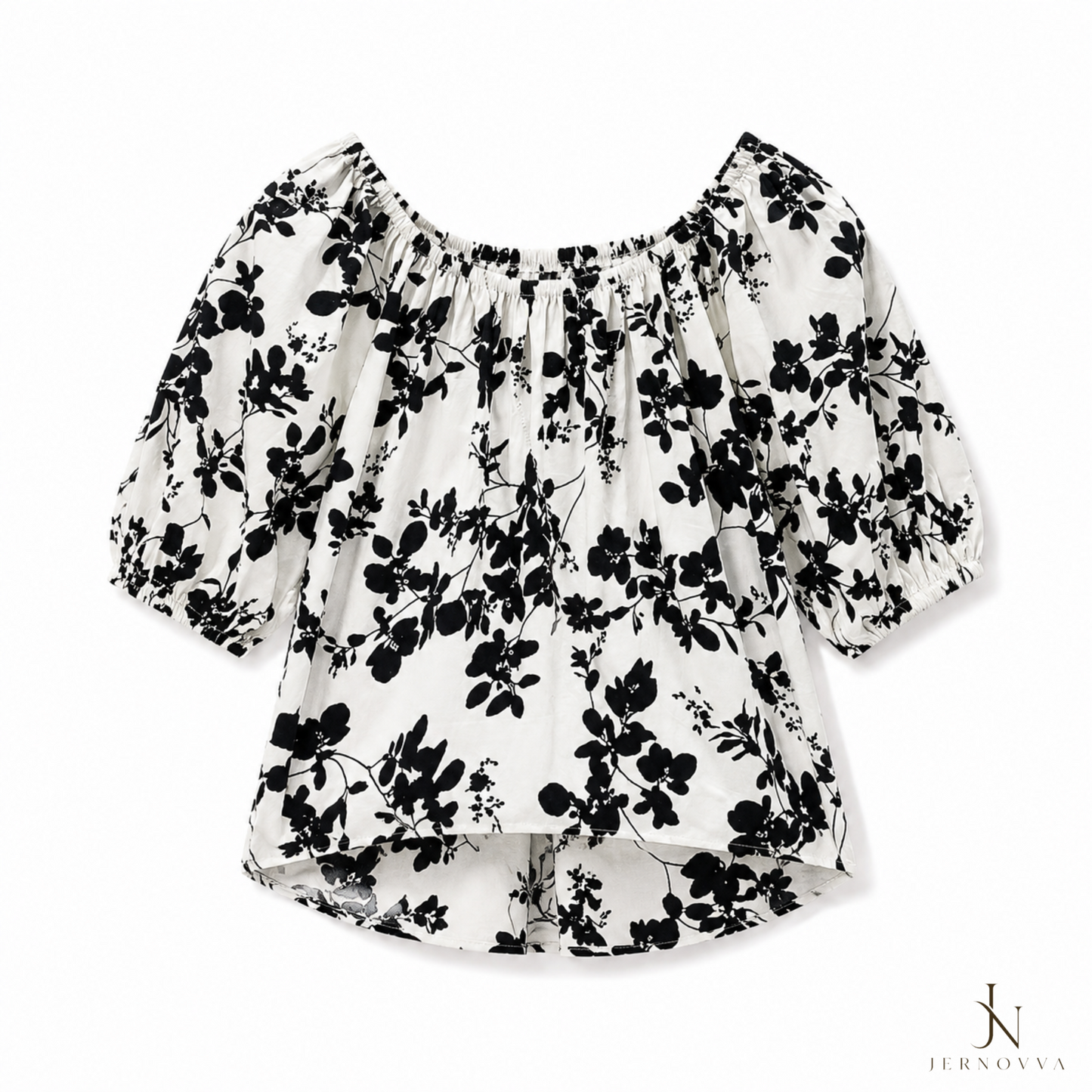 Women's Floral Off Shoulder Top - Summer Puffy Sleeve Shirt