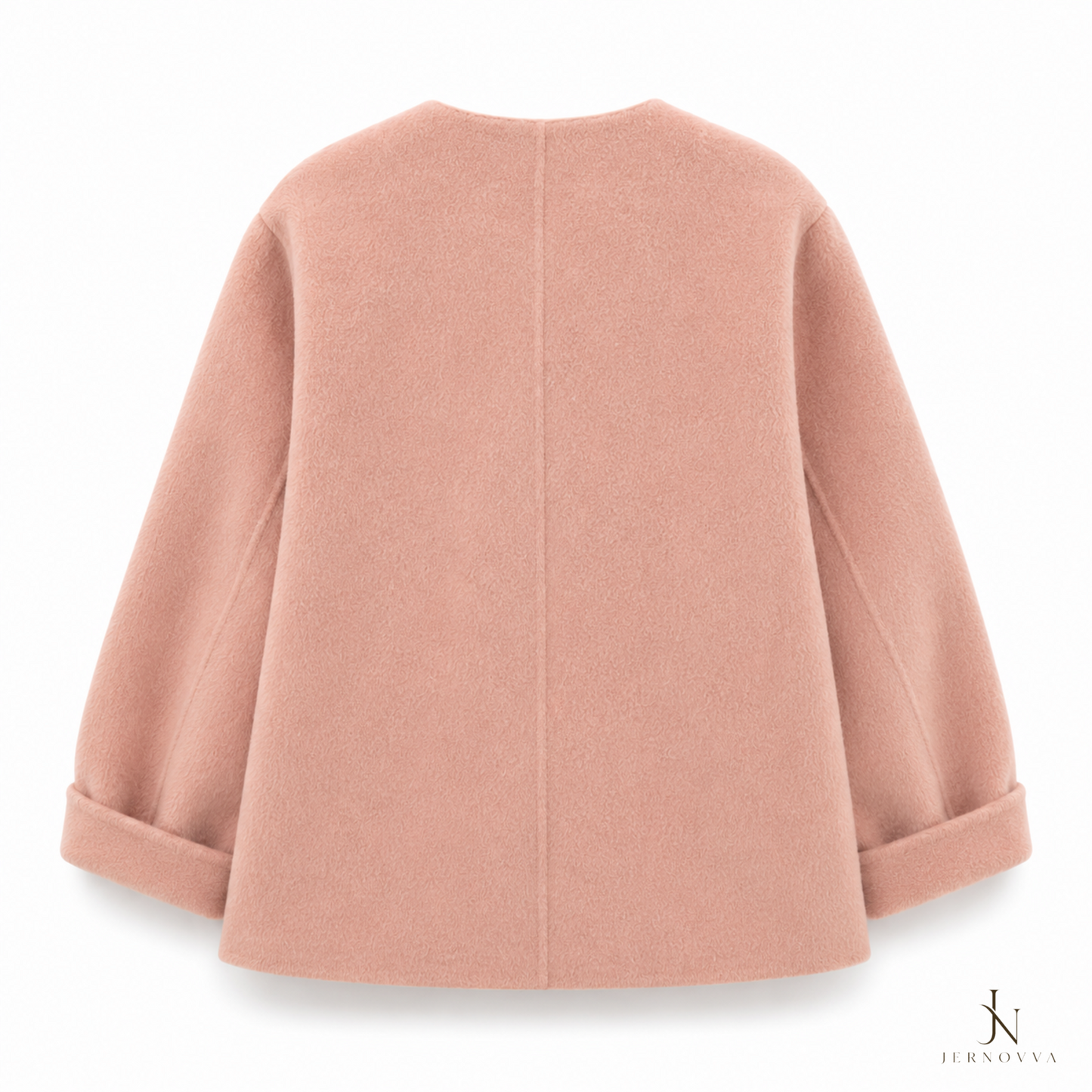 Women's Wool Blend Button Coat - Light Pink