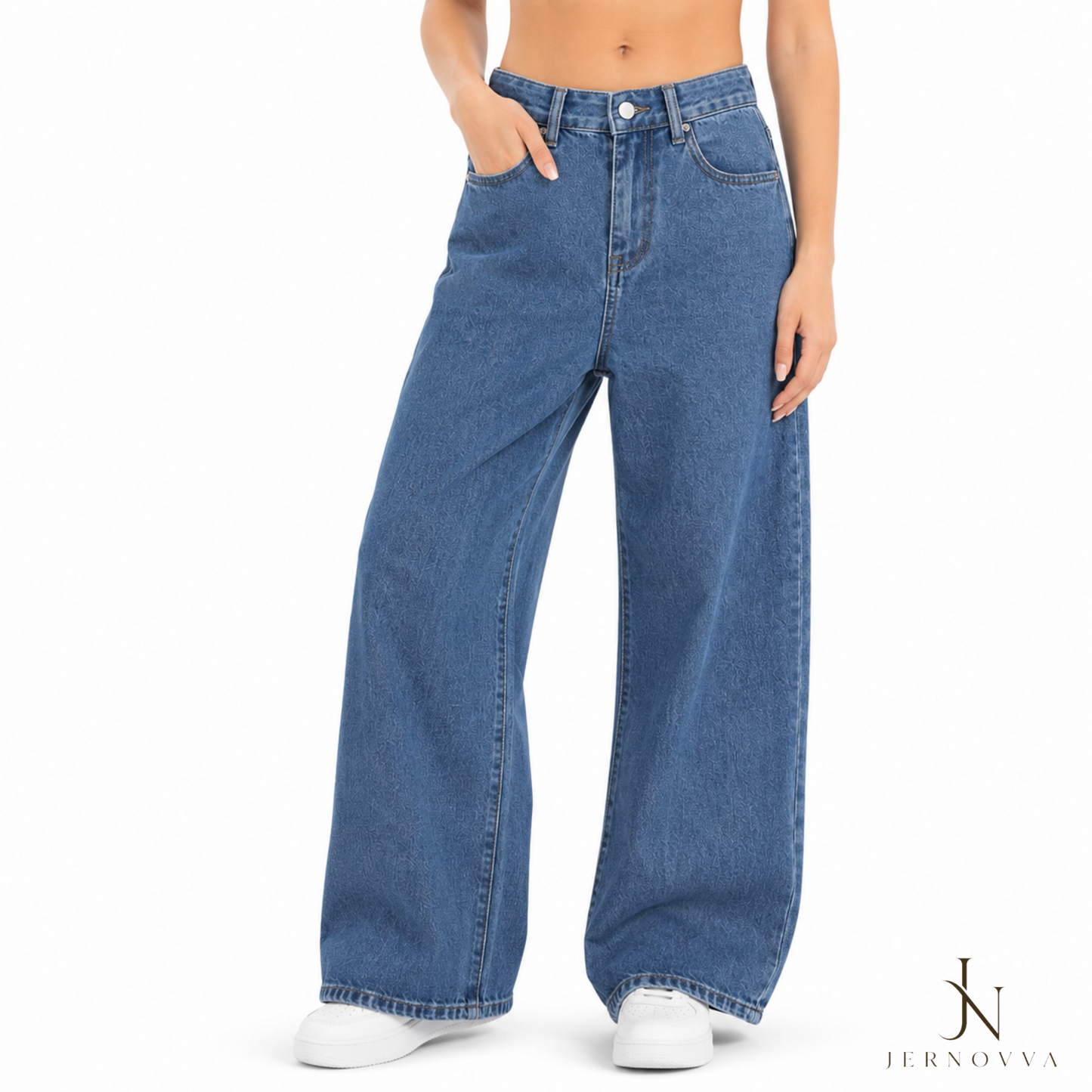 Women's High-Waisted Wide Leg Jeans – Premium Relaxed Fit Denim Pants for Casual & Streetwear