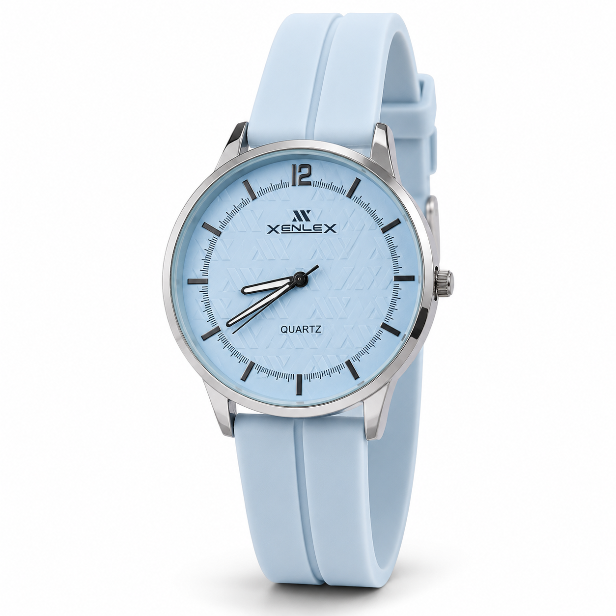 Men's Sky Blue Silicone Watch - Minimal Design