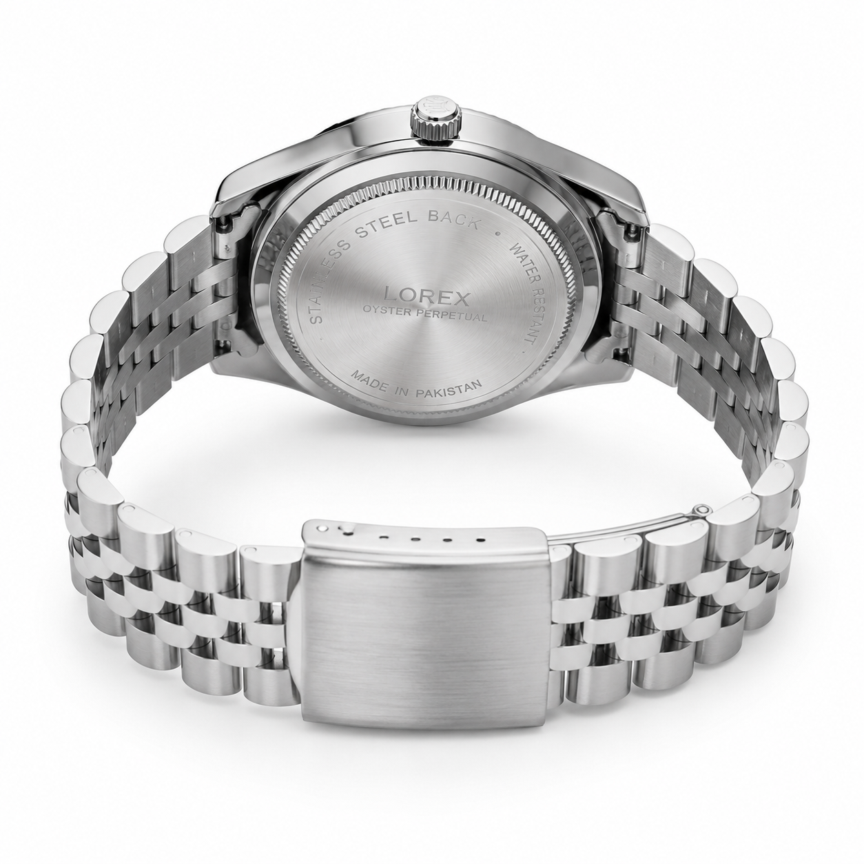 ROLEX Men's Silver Watch - White Dial with Rose Gold Accents