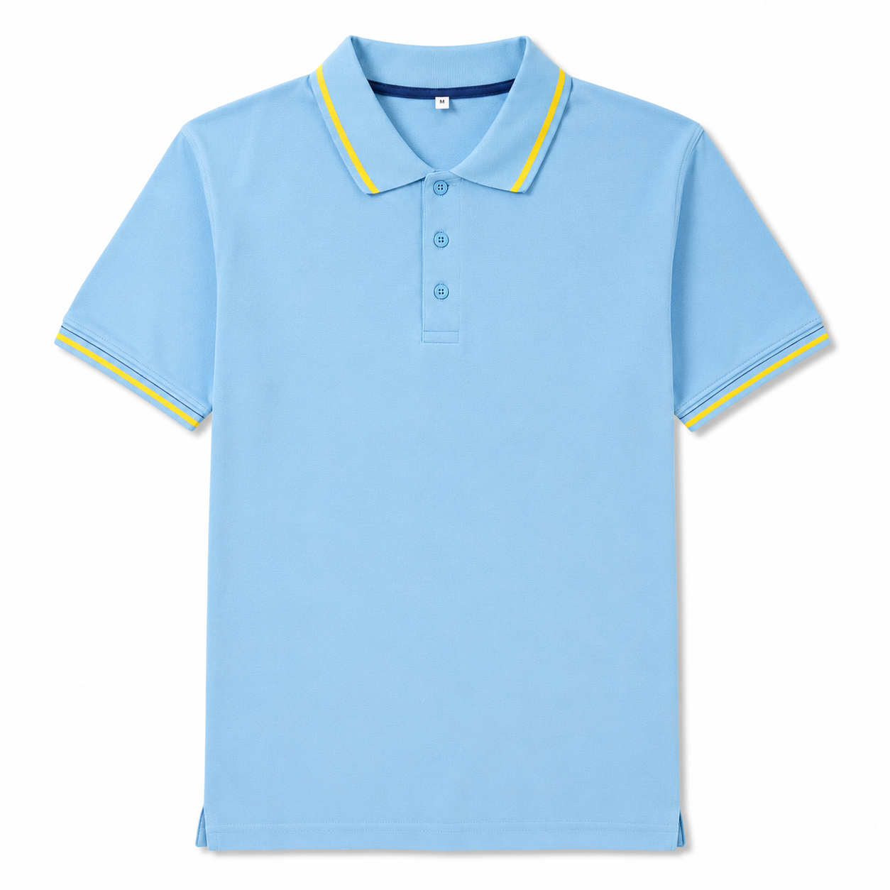 Men's Sky Blue Zip Polo Shirt