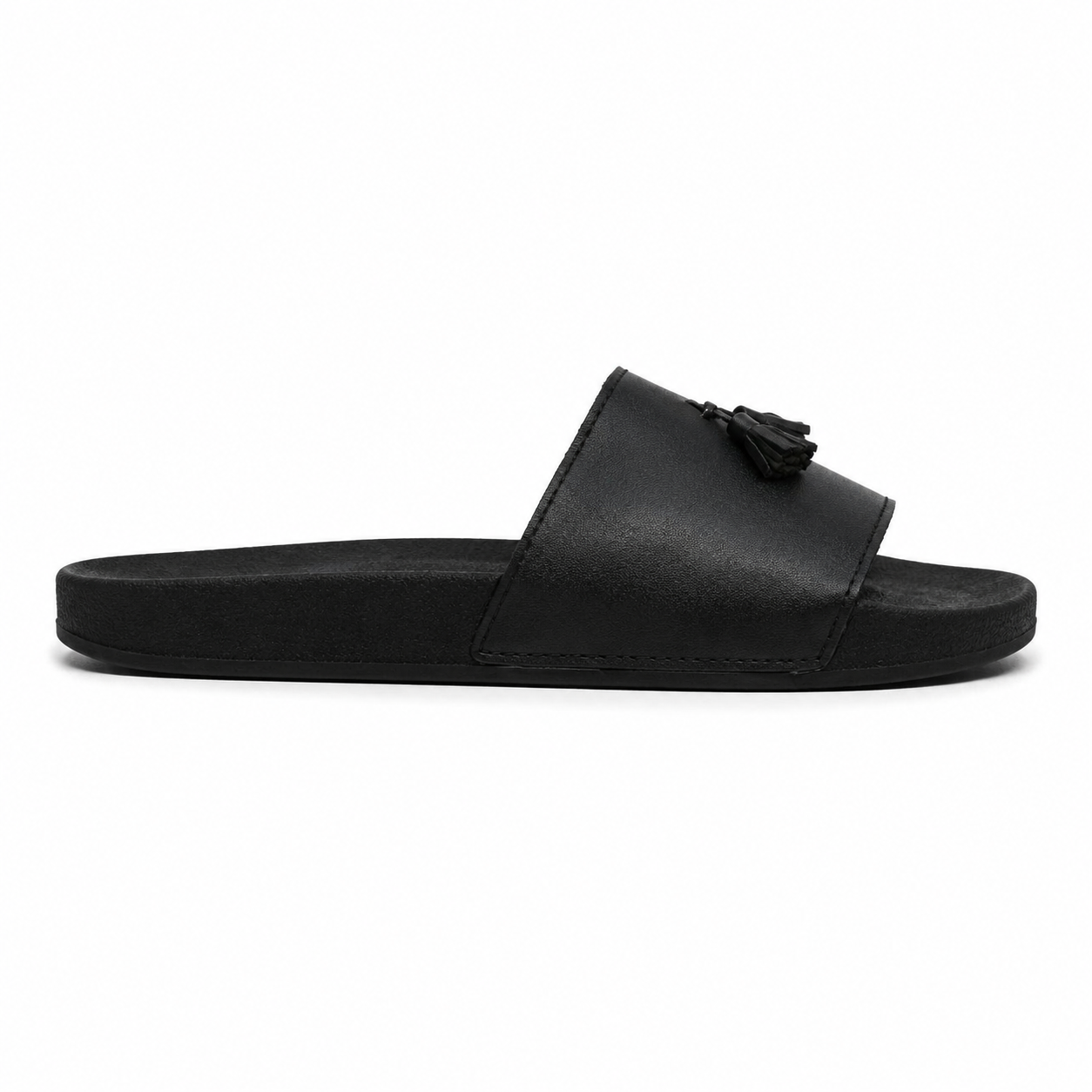 Men's Black Tassel Slippers