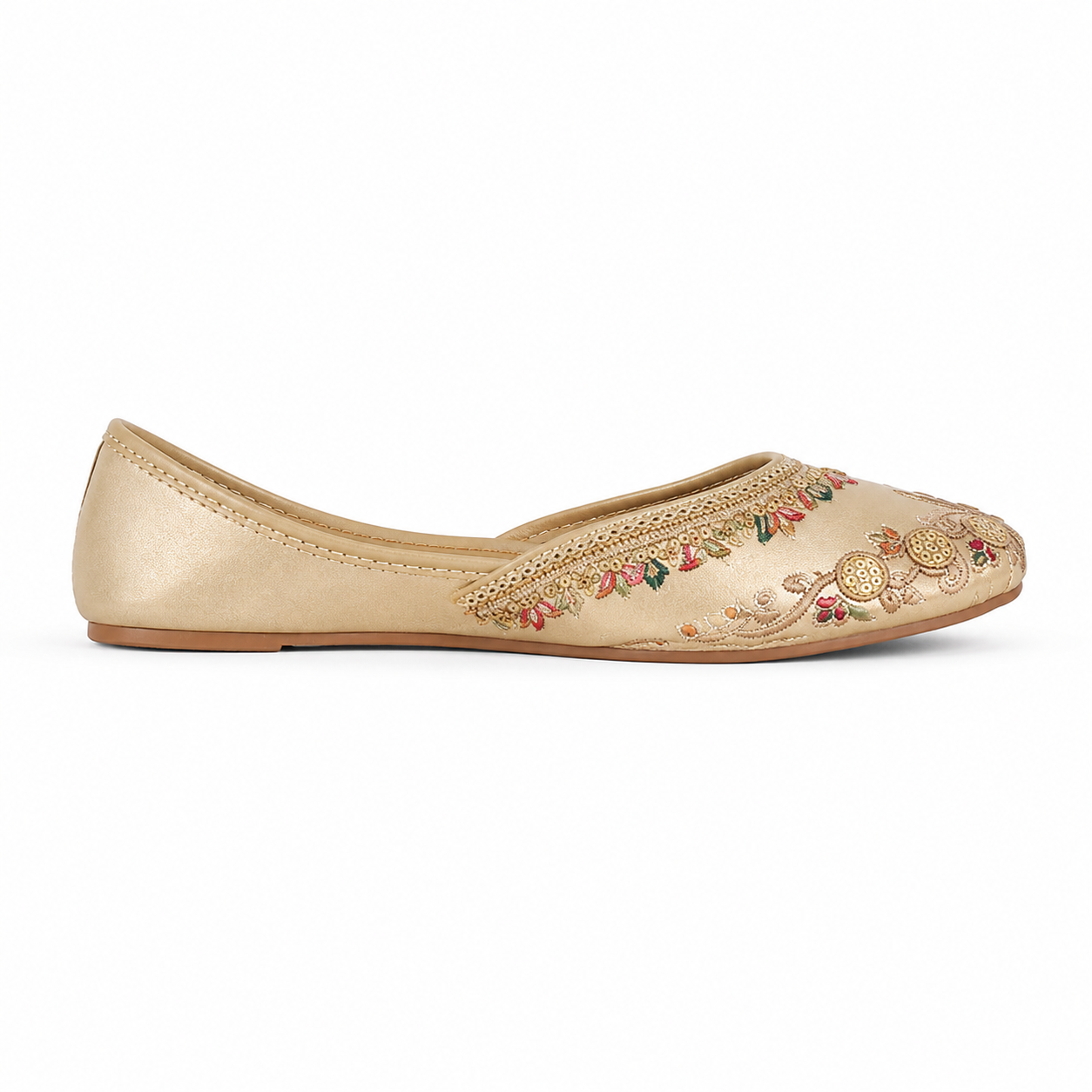 Women's Golden Embroidered Khussa