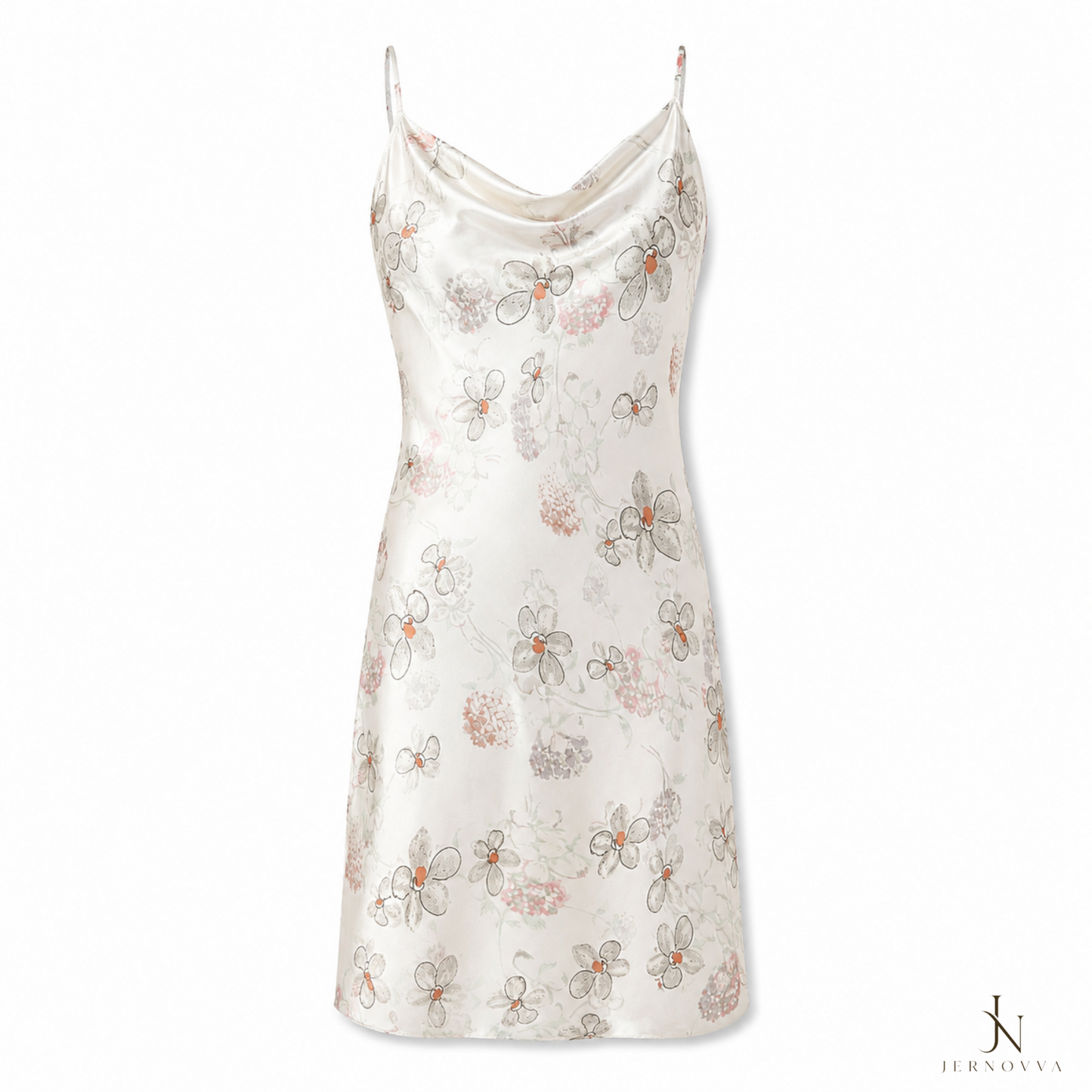 Women's Floral Satin Mini Dress – Elegant & Stylish