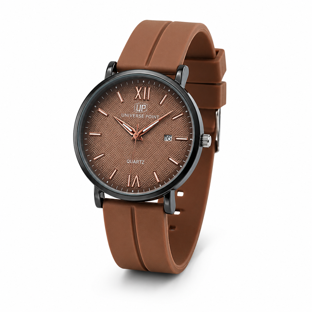 Men's Brown Universe Point Watch - Silicone Strap