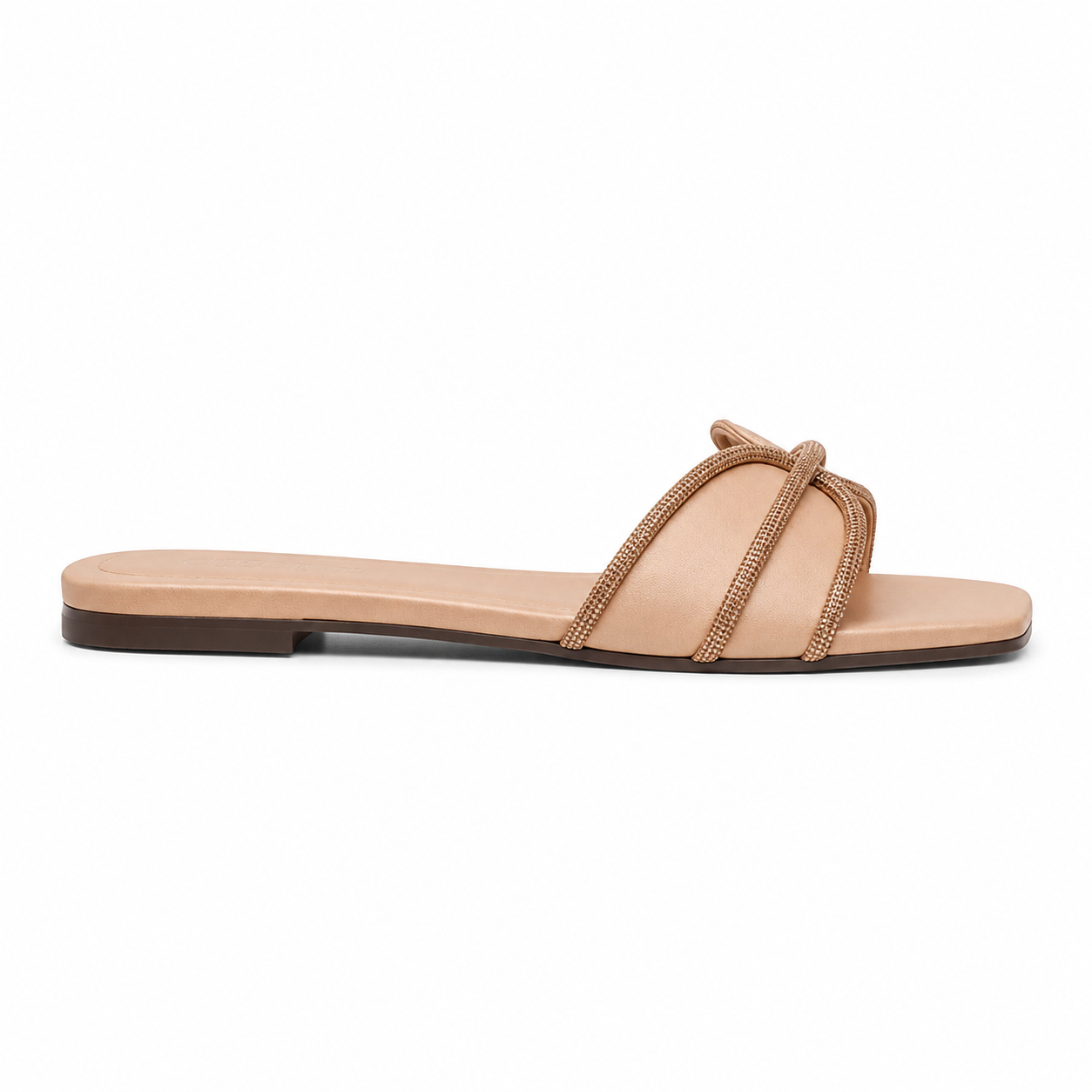 Women's Beige Criss-Cross Flats