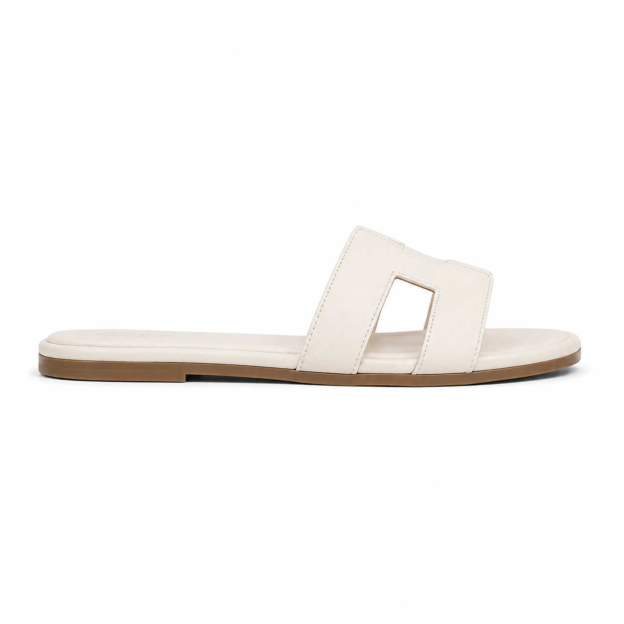 Women's White H-Strap Elegant Slides