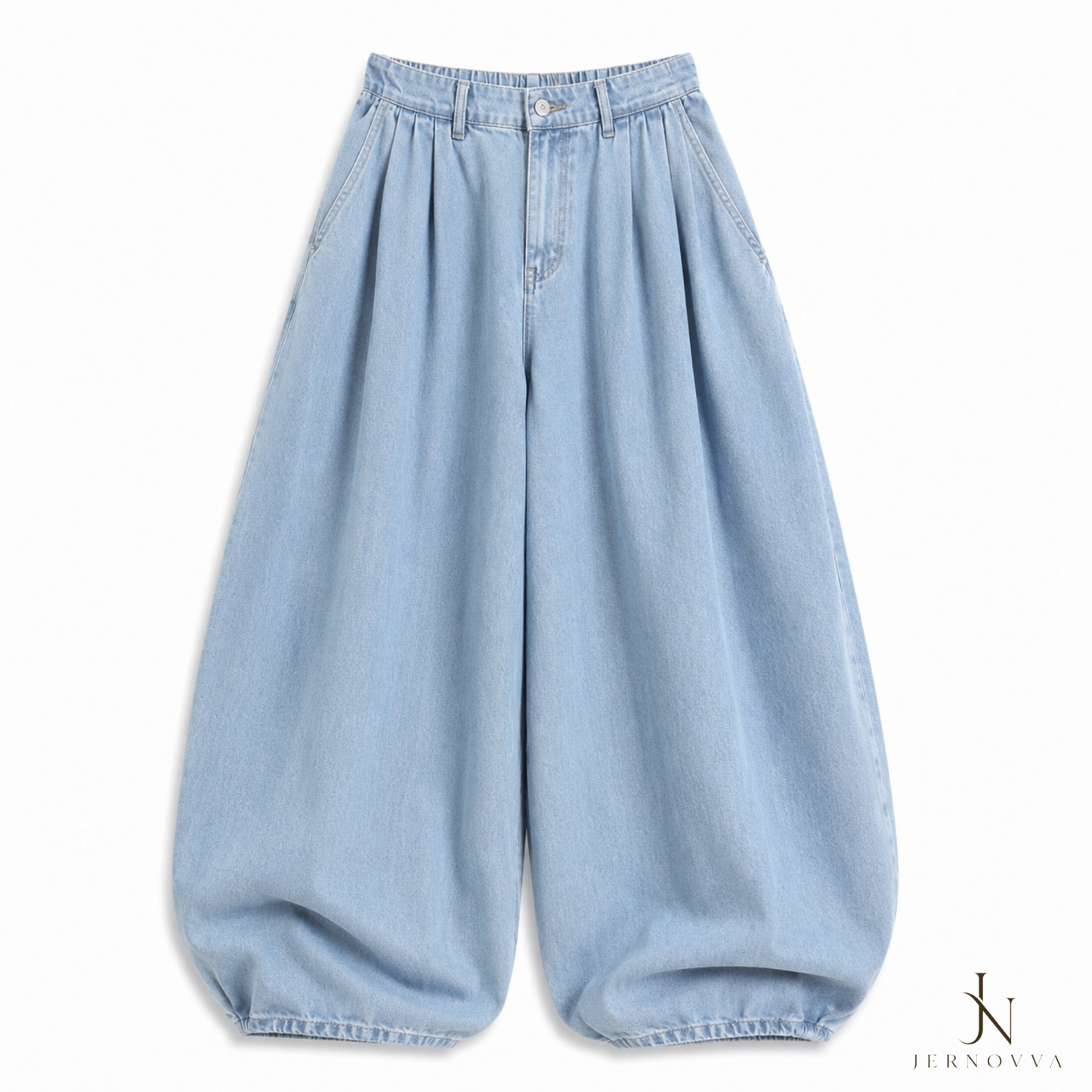 Unisex Light and Dark Blue Baggy Jeans – Oversized Wide Leg Denim Pants for Men & Women