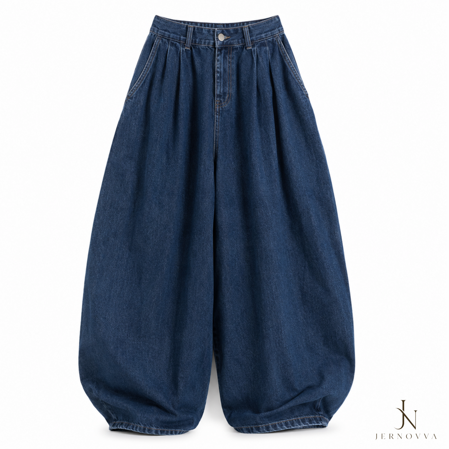 Unisex Light and Dark Blue Baggy Jeans – Oversized Wide Leg Denim Pants for Men & Women