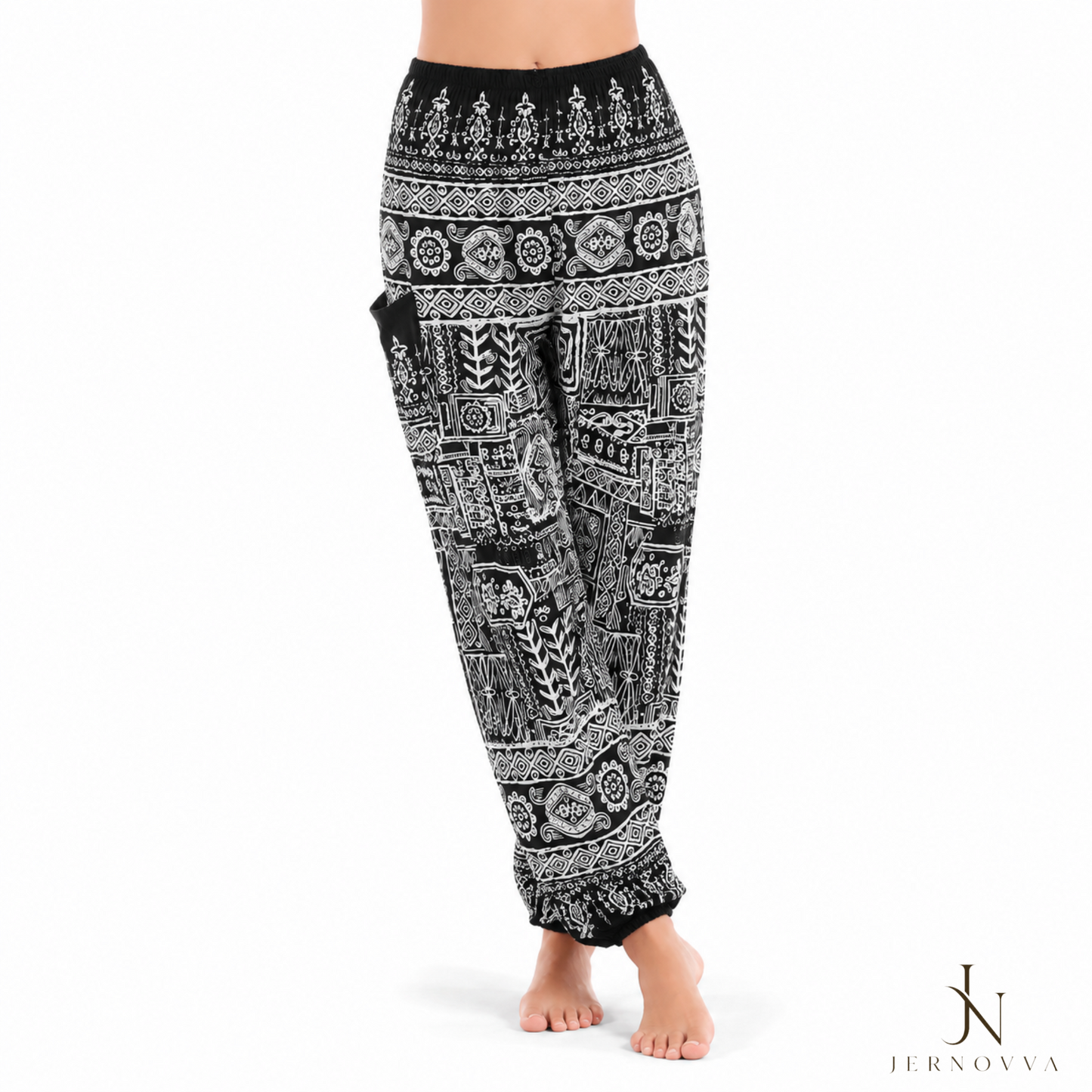 Women's Premium Boho Printed Trouser – High Waist Loose Fit Casual & Yoga Pants (Copy)