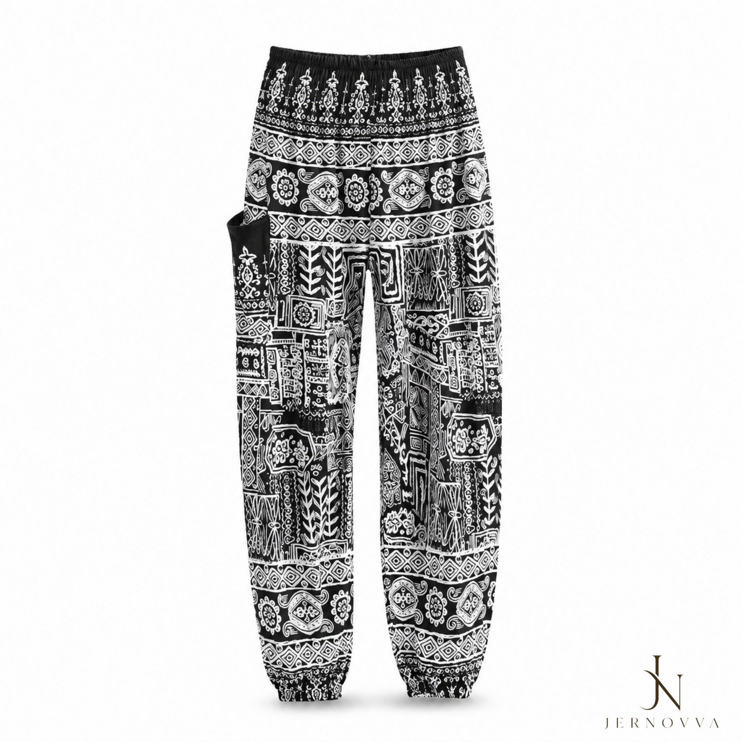 Women's Premium Boho Printed Trouser – High Waist Loose Fit Casual & Yoga Pants (Copy)