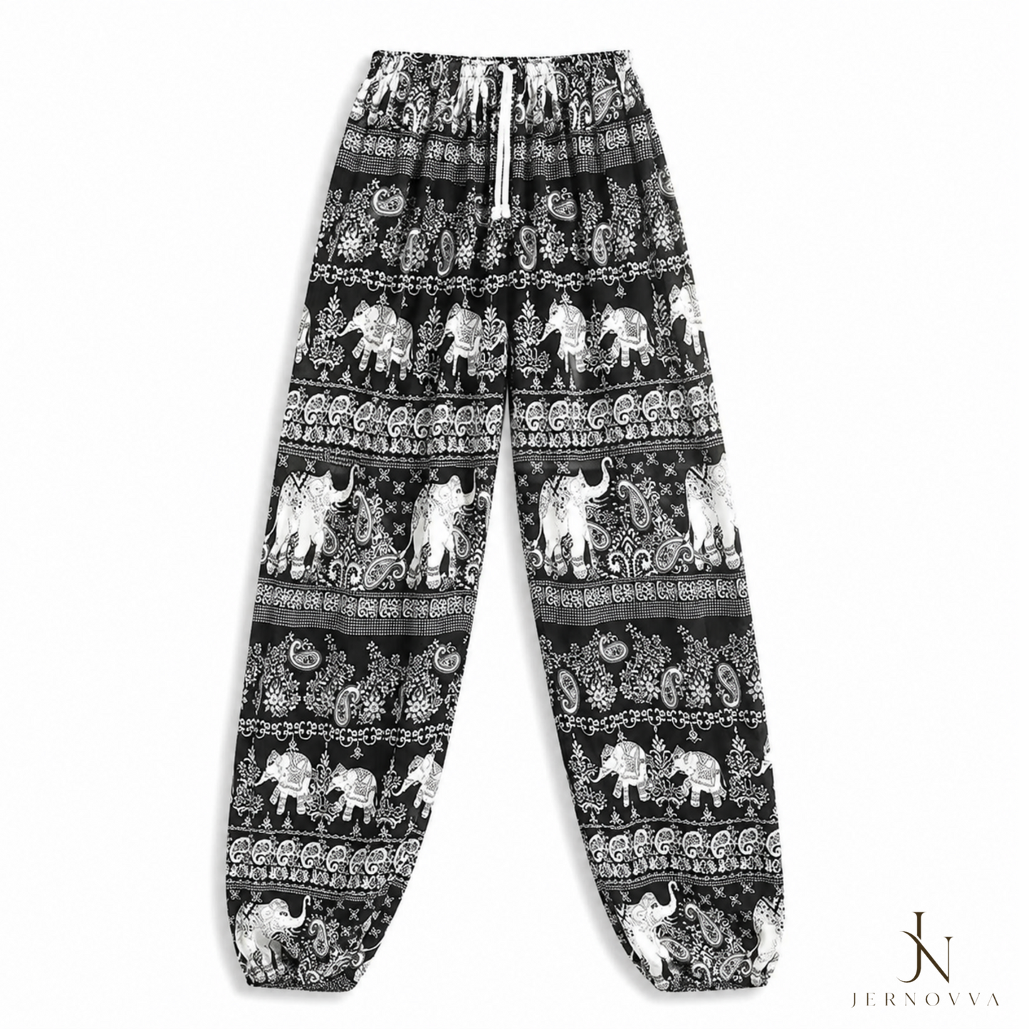 Women's Premium Boho Printed Trouser – High Waist Loose Fit Casual & Yoga Pants