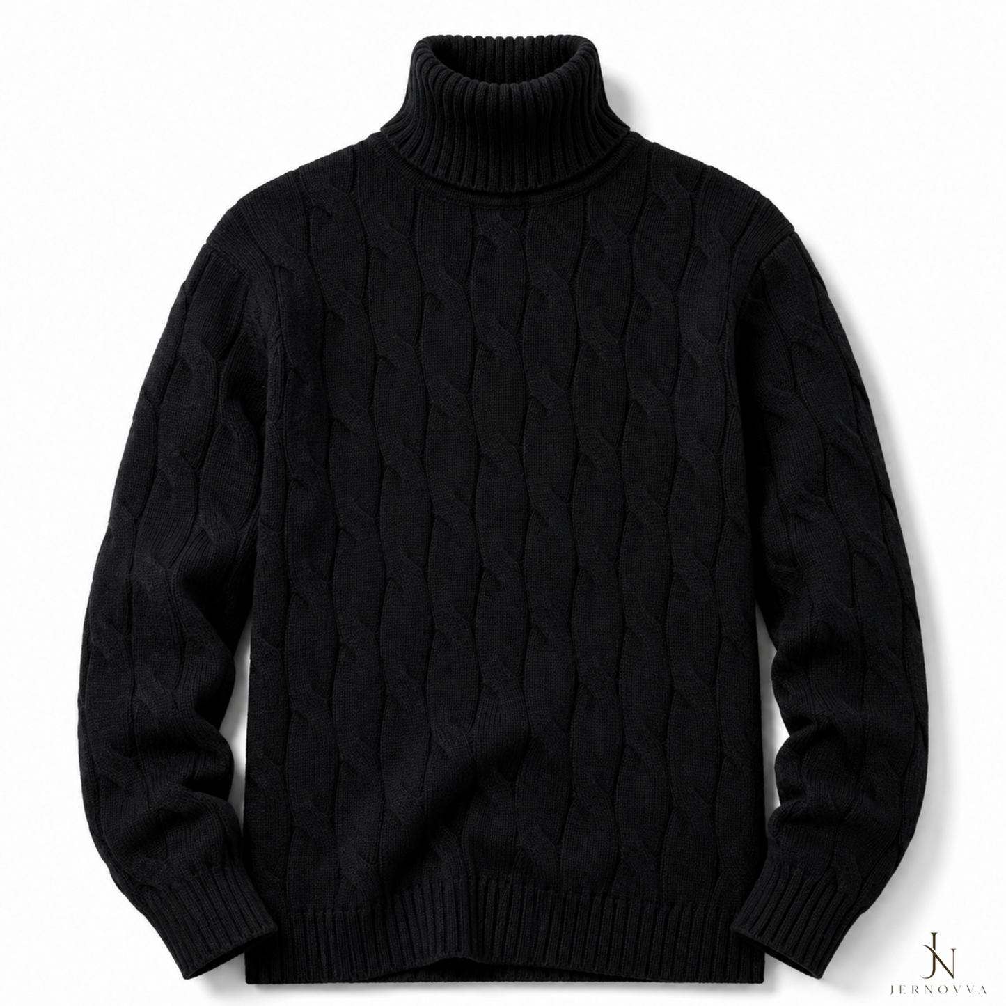 Men's Cable Knit Turtleneck Sweater