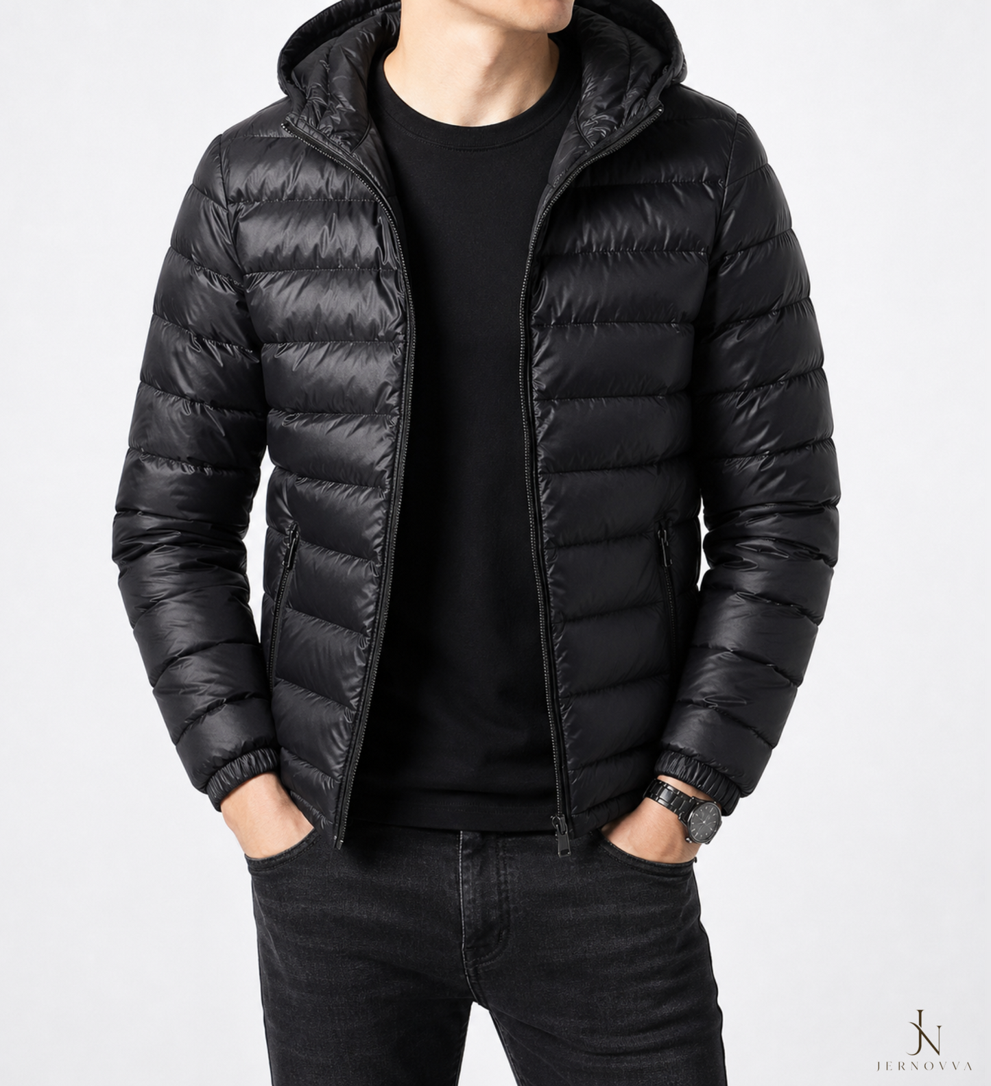 Men's Hooded Puffer Jacket – Lightweight Winter Coat