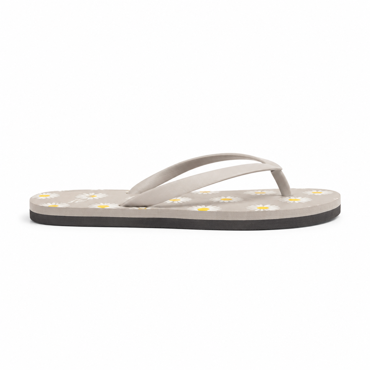 Gray Daisy Floral Chappal