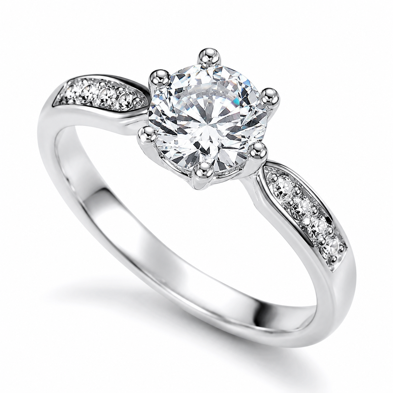 Diamond Look Zircon Solitaire Ring