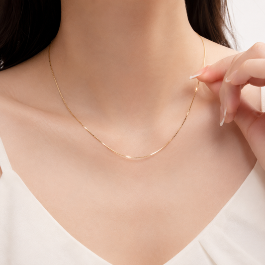 Minimal Gold Plated Chain Necklace for Women