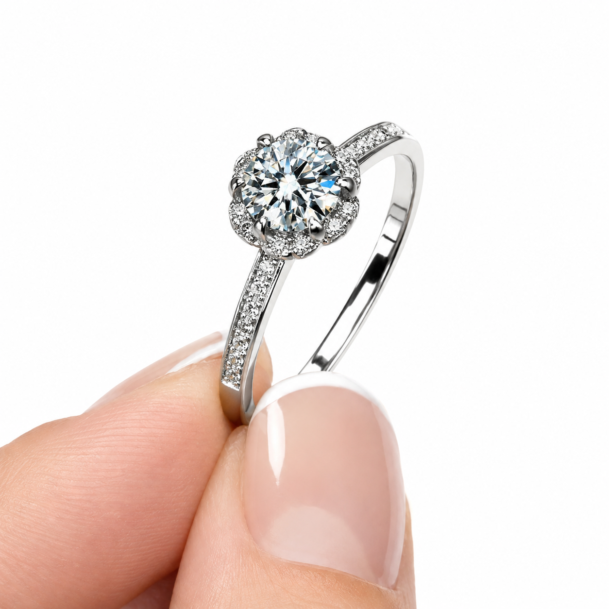 Halo Diamond Touch Ring for Women