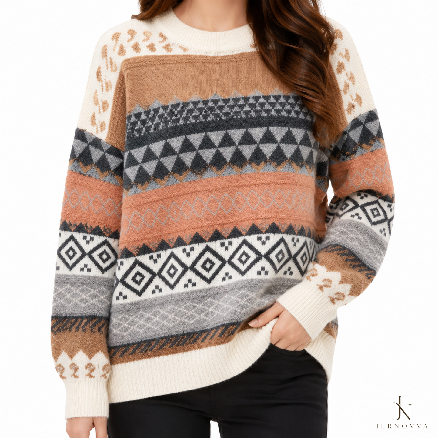 Wool Knit Sweater - Casual Winter Sweater for Women