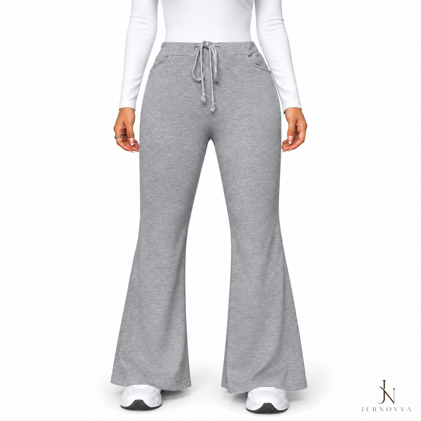 Women's Flare Lounge Pants – Soft Stretch High-Waist Trousers