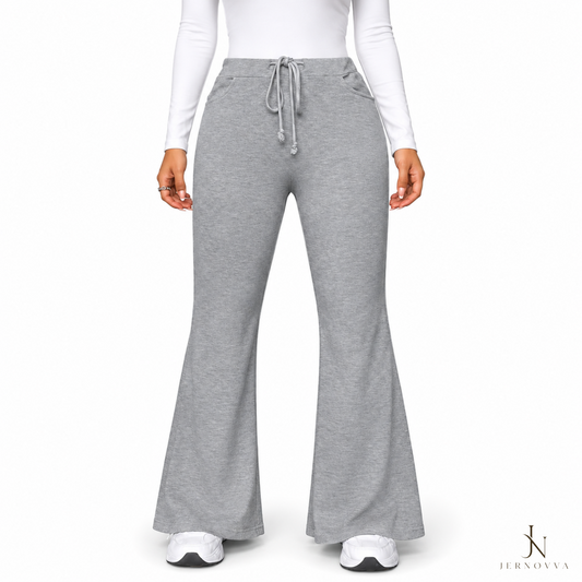 Women's Flare Lounge Pants – Soft Stretch High-Waist Trousers