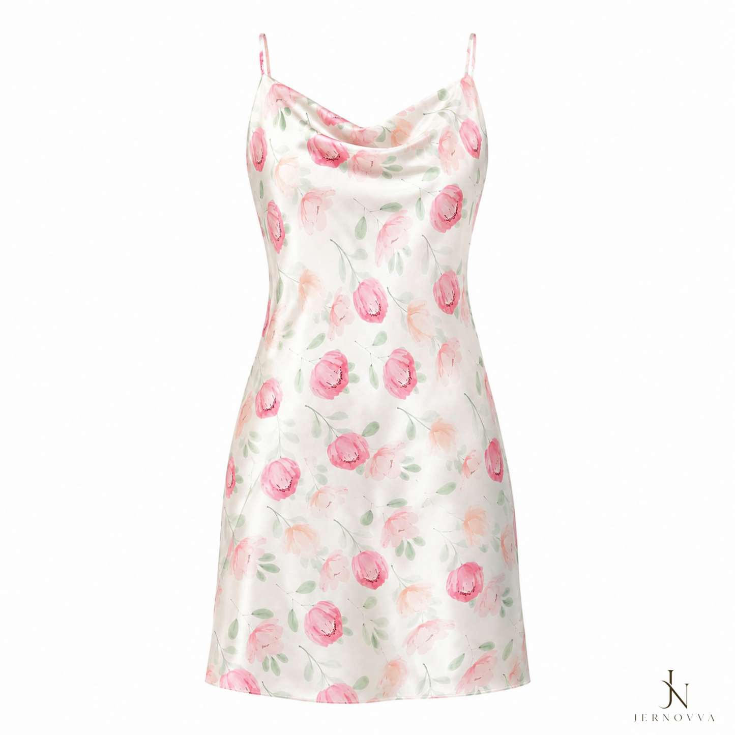 Women's Floral Satin Mini Dress – Elegant & Stylish