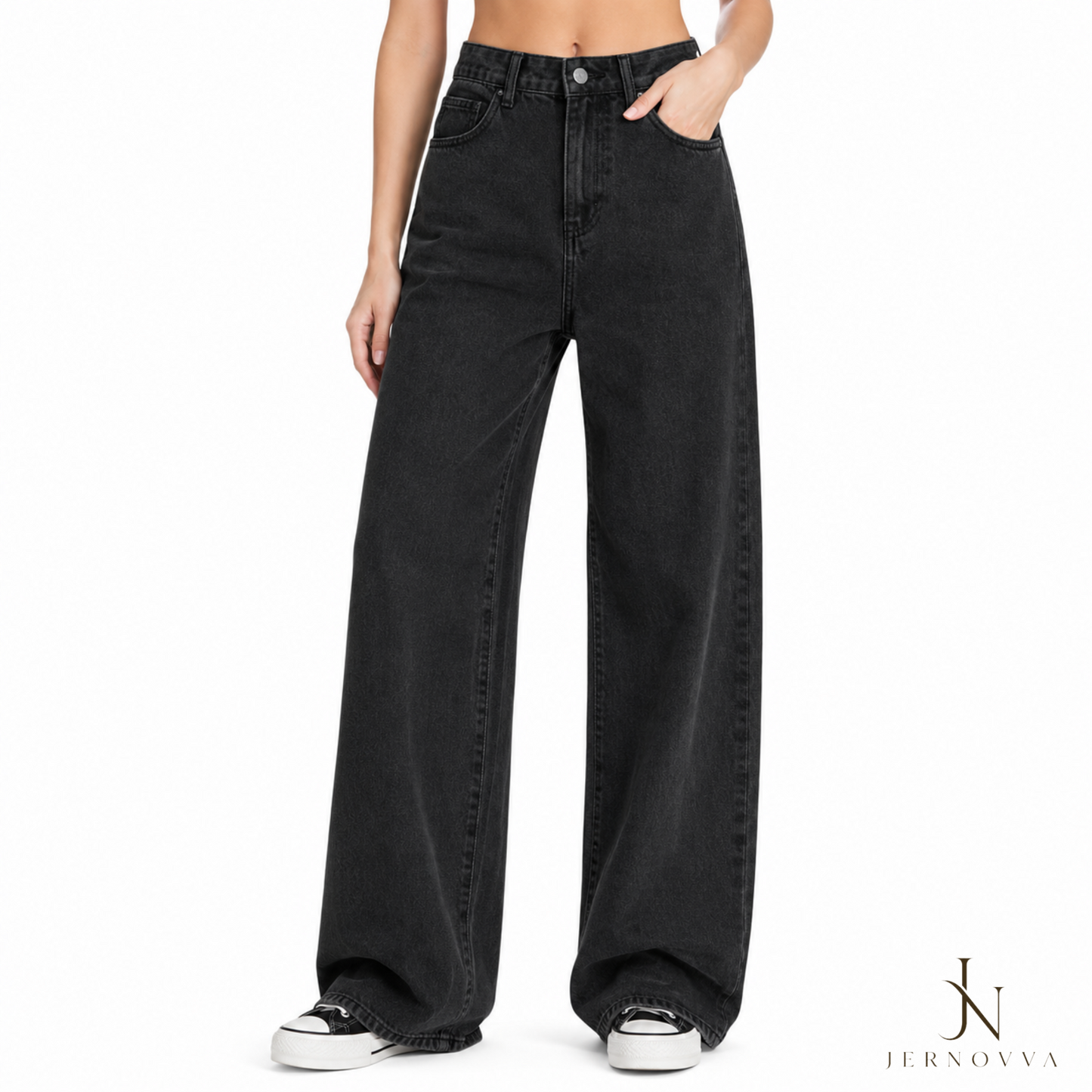 Women's High-Waisted Wide Leg Jeans – Premium Relaxed Fit Denim Pants for Casual & Streetwear