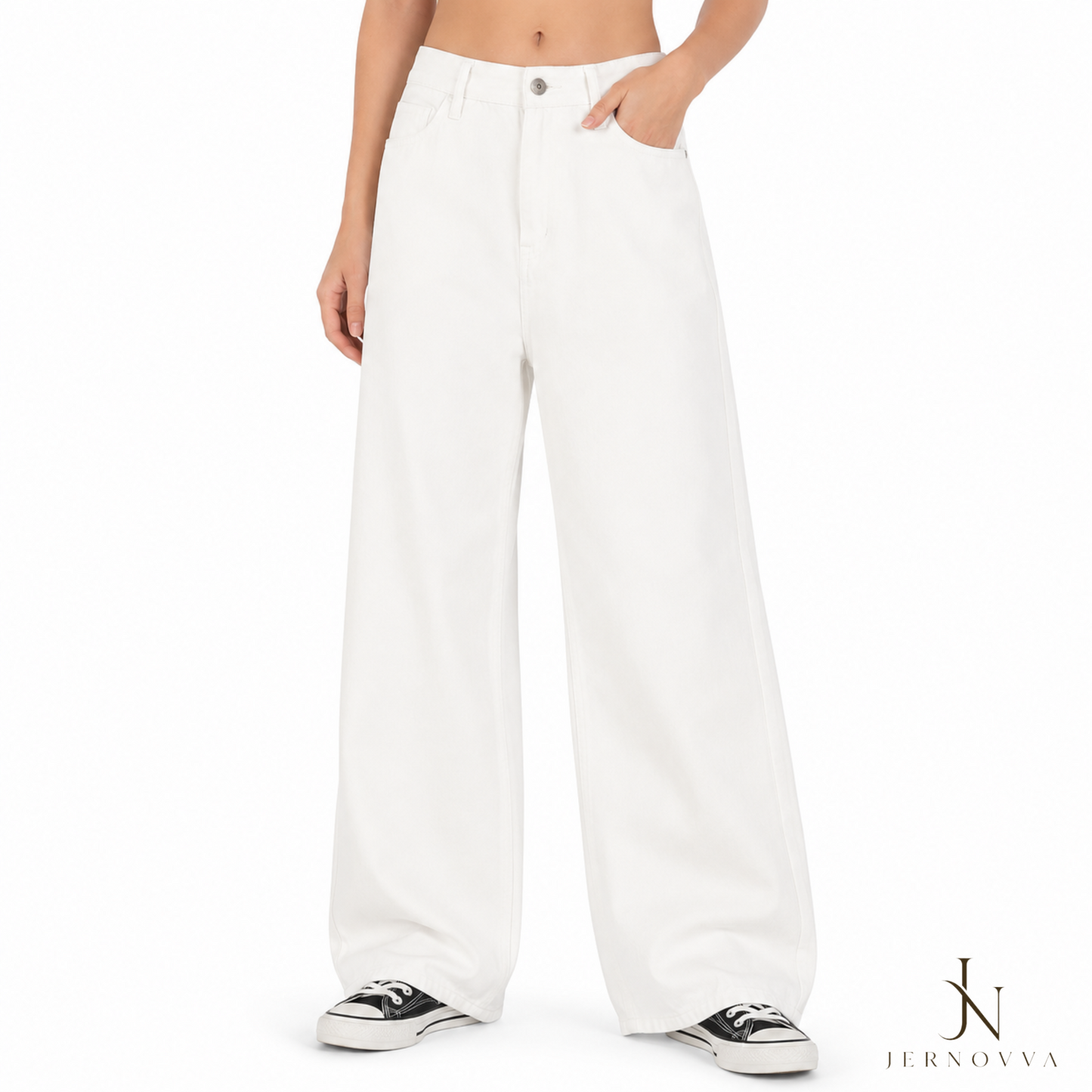Women's High-Waisted Wide Leg Jeans – Premium Relaxed Fit Denim Pants for Casual & Streetwear