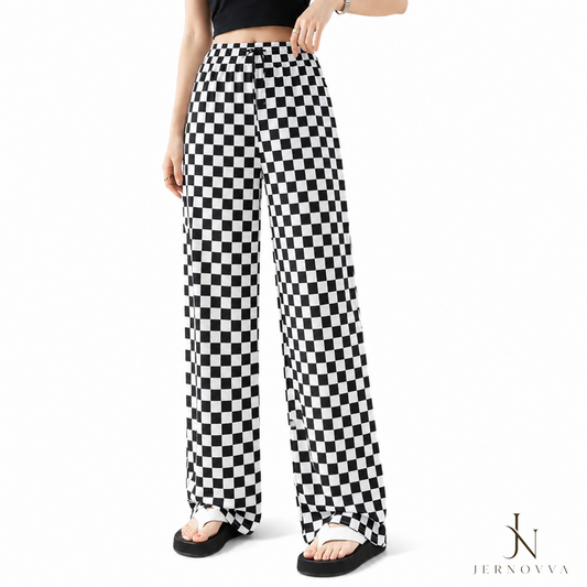 Women’s Oversized Plaid Wide Leg Trouser