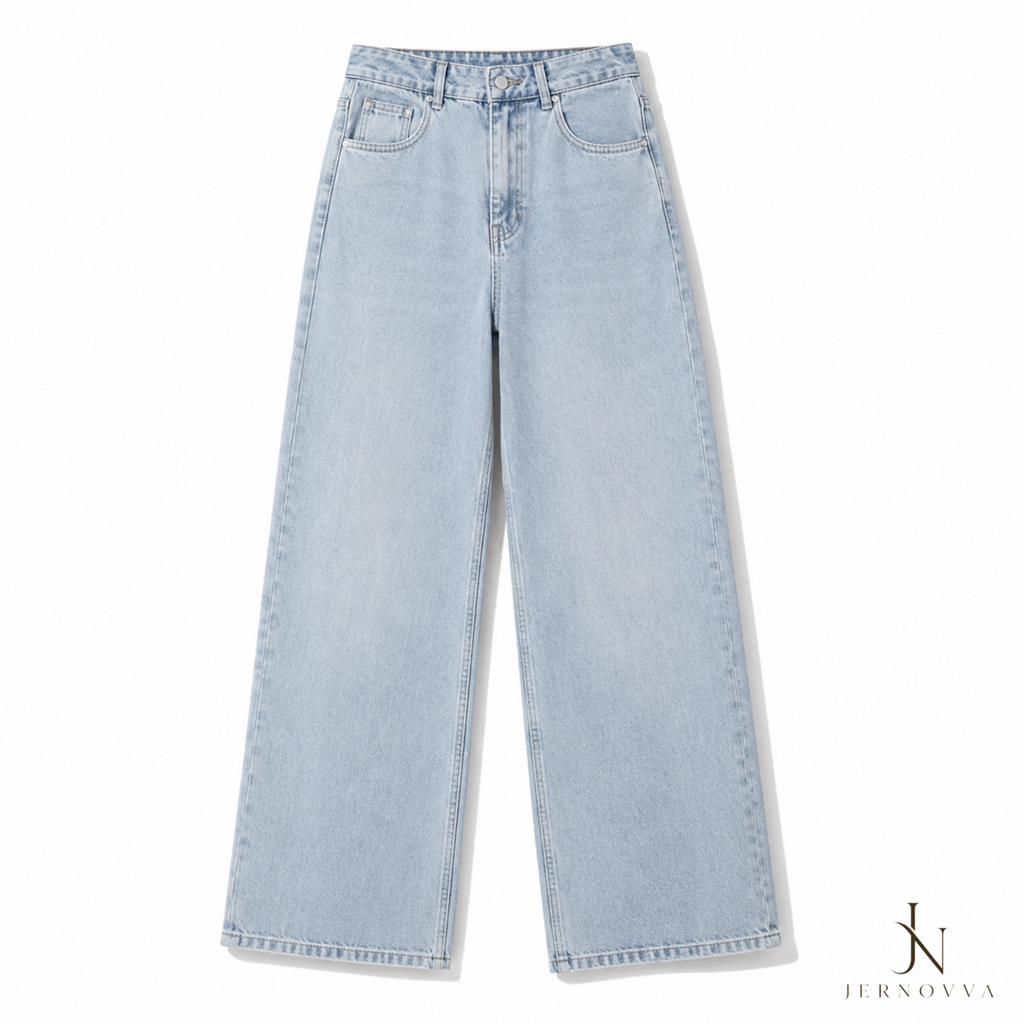 Women's High Waist Wide Leg Blue Denim Jeans