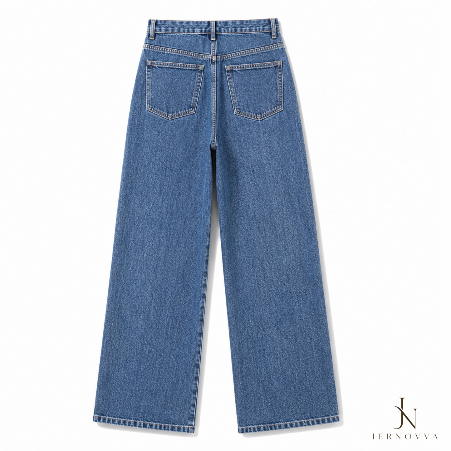 Women's High Waist Wide Leg Blue Denim Jeans