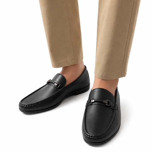 Men's Black Smooth Bit Loafers