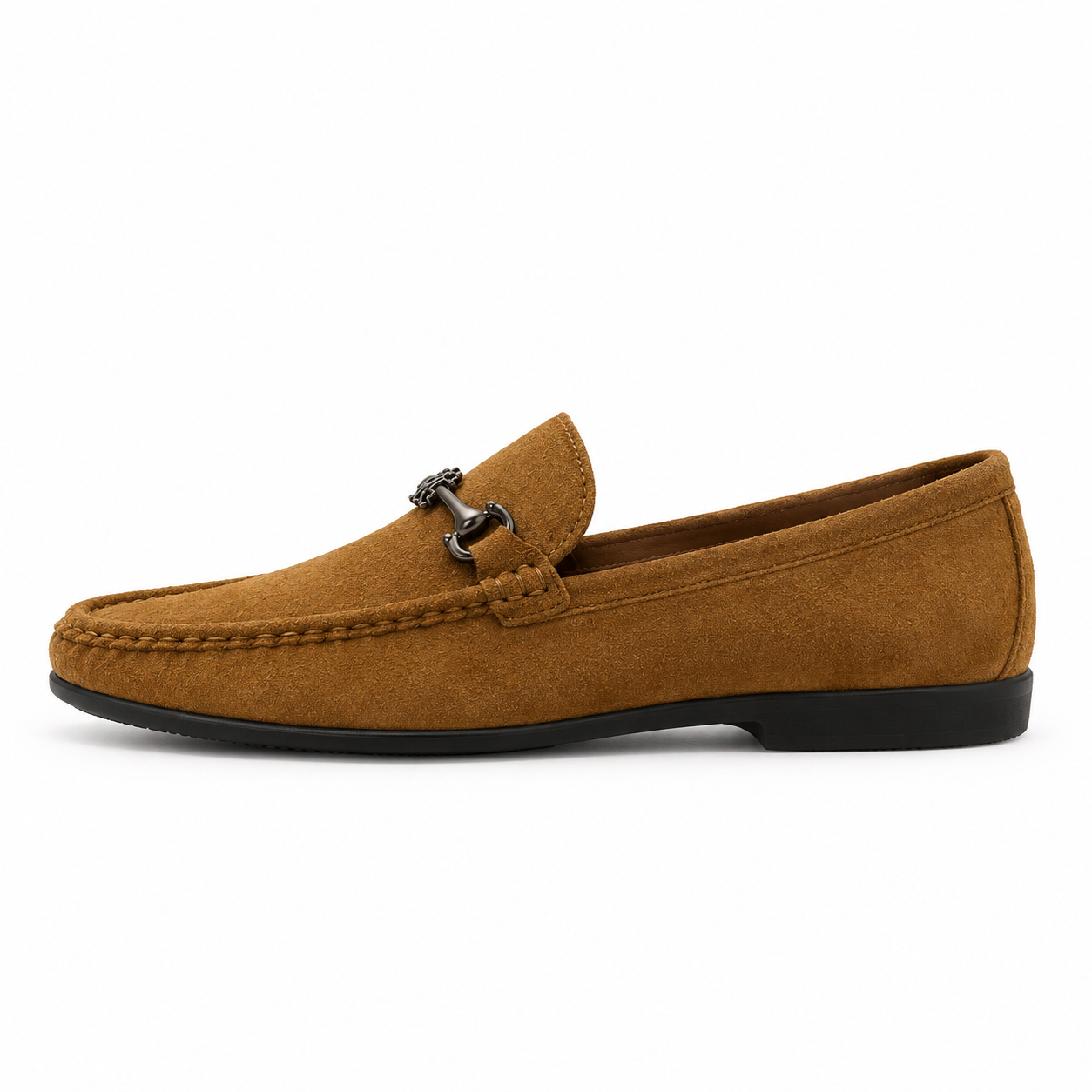 Men's Camel Suede Bit Loafers