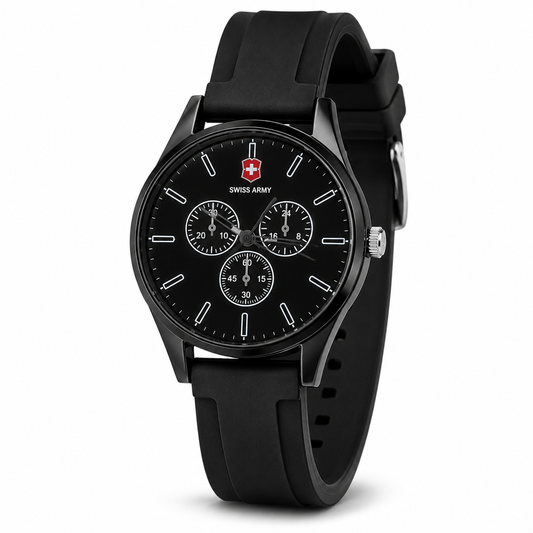 SWISS ARMY Men's Black Silicone Chronograph Watch (Copy)