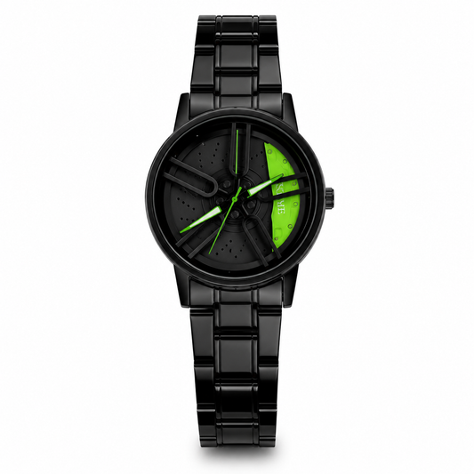Men's Black Sports Car Rim Dial Watch
