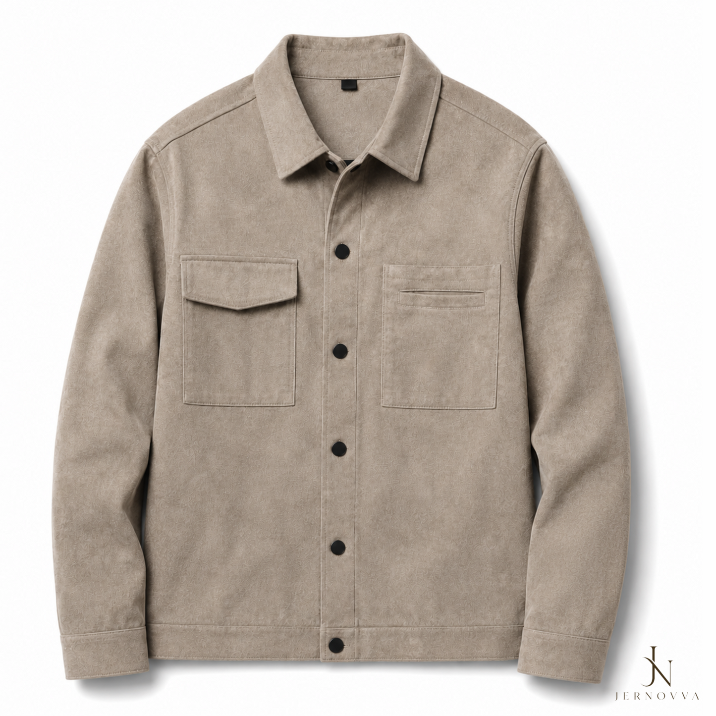 Suede-Touch Fabric Overshirt Jacket For Men