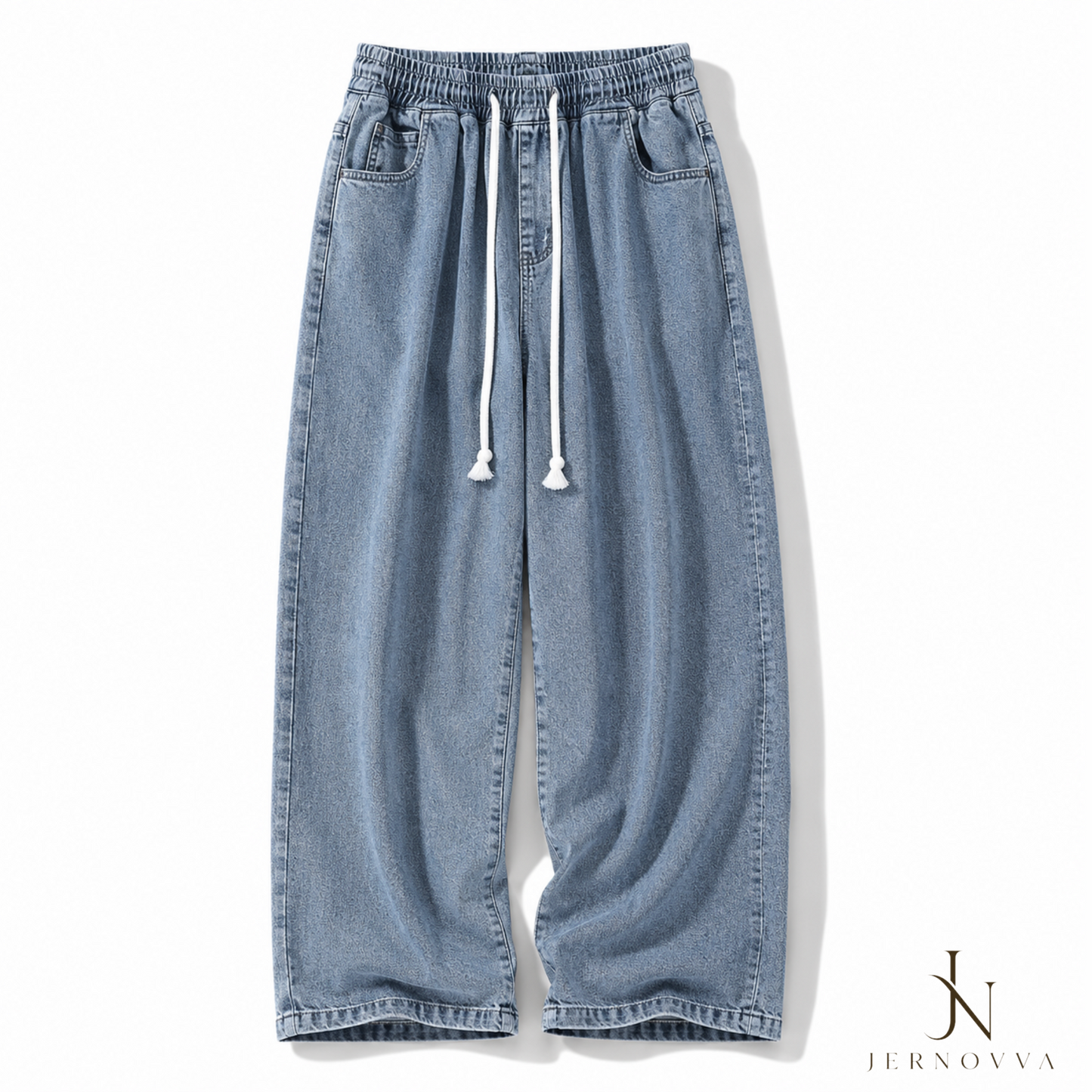 Men’s Oversized Baggy Jeans – Light Wash Wide Leg Denim Pants