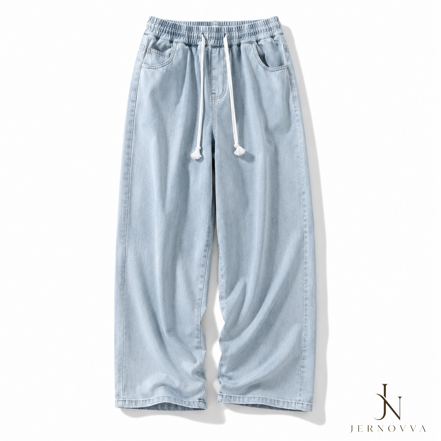 Men’s Oversized Baggy Jeans – Light Wash Wide Leg Denim Pants