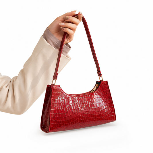 Luxury Croc Pattern Shoulder Bag for Women