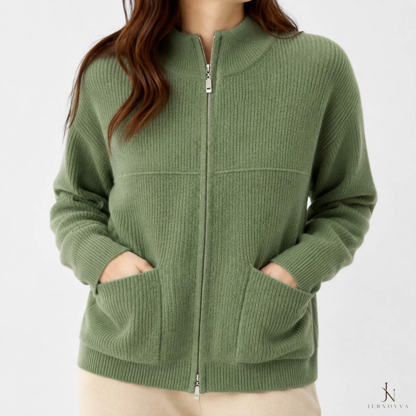 Women’s Knitted Zip-Up Sweater