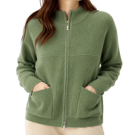 Women’s Knitted Zip-Up Sweater