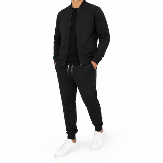 Men's Premium Black Tracksuit Set