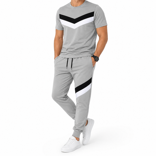 Men's Grey Sports Tracksuit Set