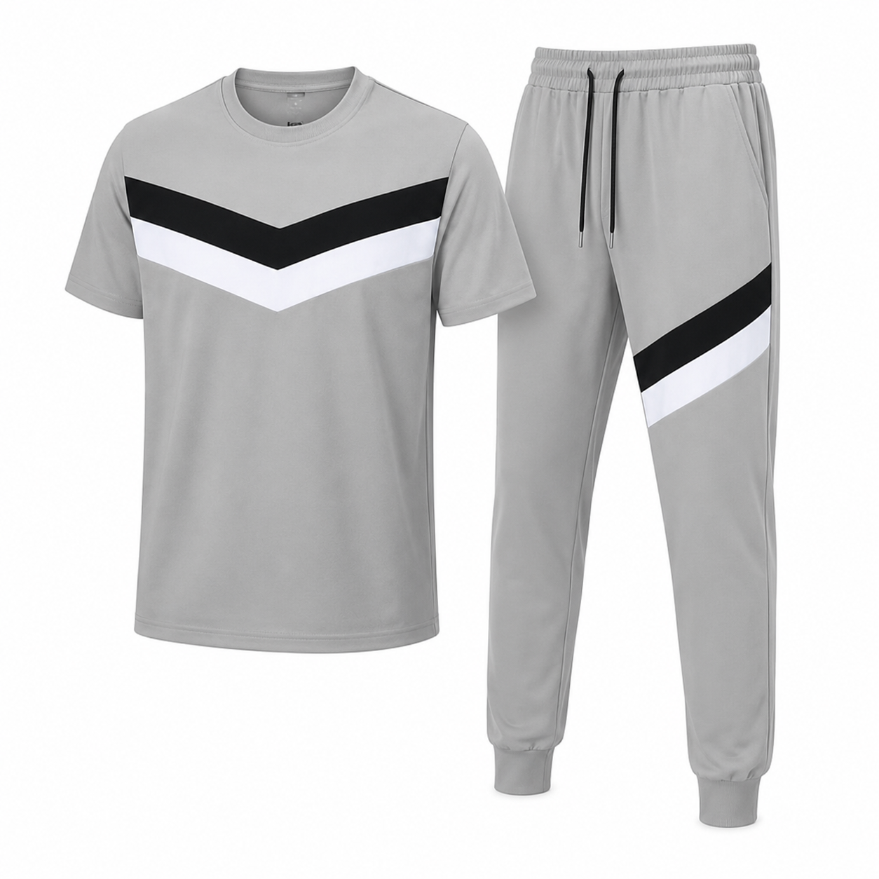 Men's Grey Sports Tracksuit Set