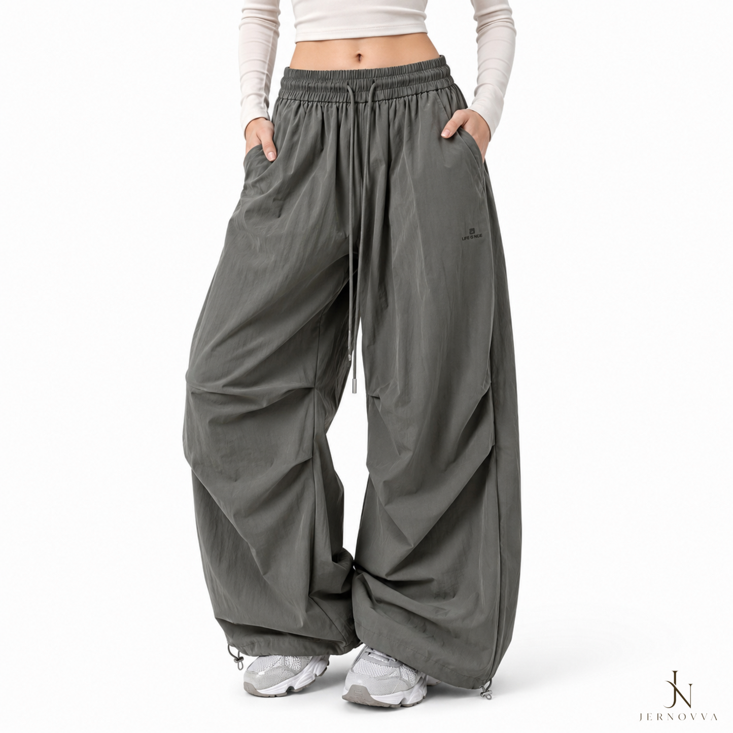 Women's Wide Leg Parachute Pants – Casual Trousers