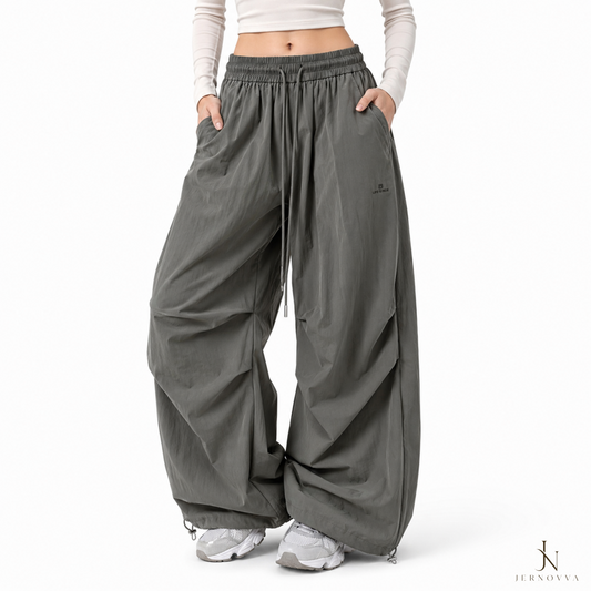 Women's Wide Leg Parachute Pants – Casual Trousers