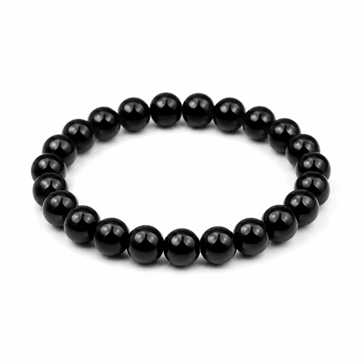 Women's Black Bead Stretch Bracelet