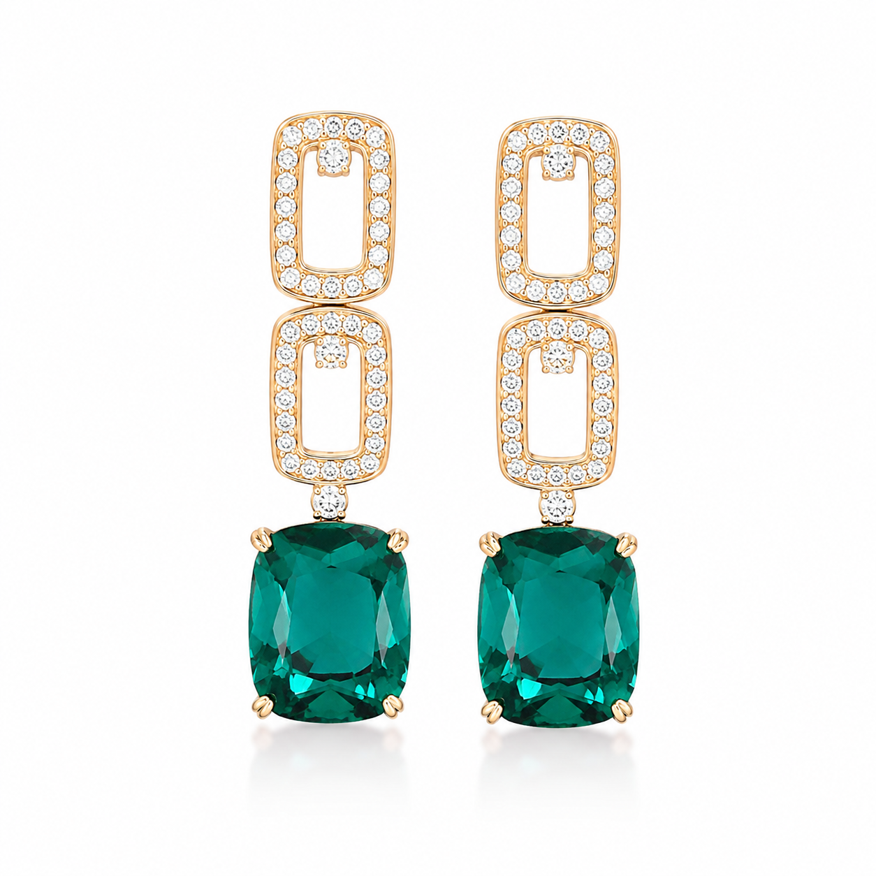 Women's Emerald Green Crystal Drop Earrings